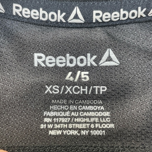 Reebok Boy’s Tank Top Athletic Muscle Top Shirt Black Size 4/5 XS Extra S NEW - Picture 3 of 7